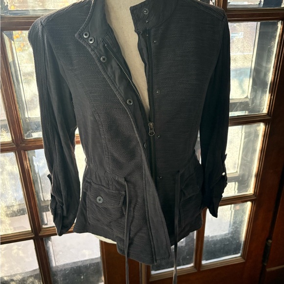 Anthropologie Saturday Sunday Dark Gray Cotton Textured Jacket - Picture 2 of 13